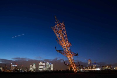 "A Bullet from a Shooting Star" By the British Artist Alex Chinneck