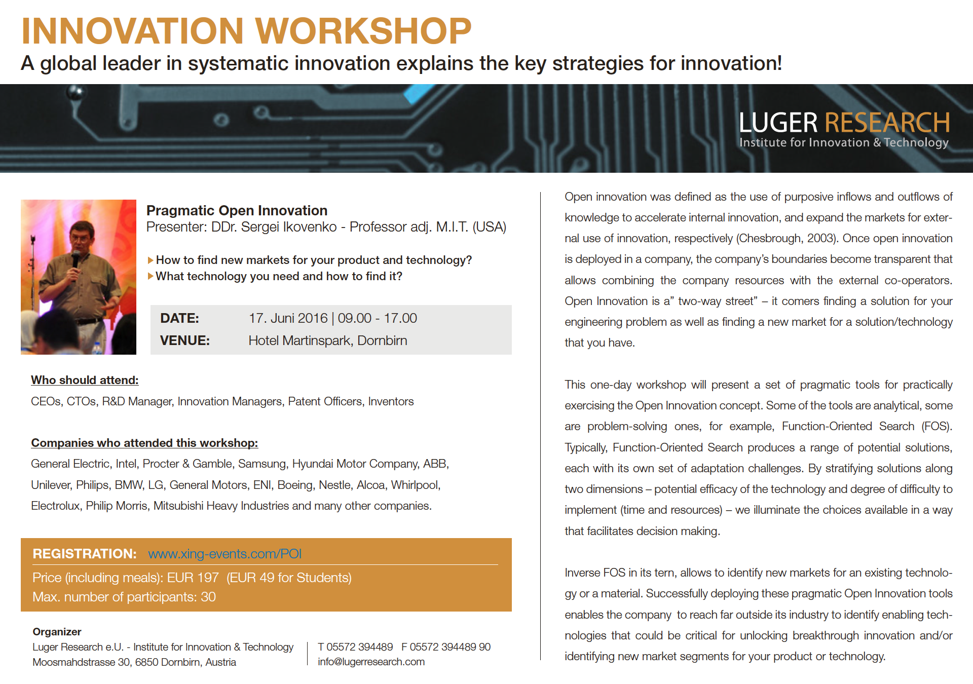 Innovation Workshop Flyer