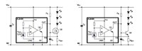 Diods' AL8400 LED driver application circuits using MOSFET (left) and Bipolar transistors (right).