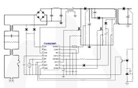 Application diagram of the FAN6920MR that offers integrated critical-mode and quasi-resonant current-mode flyback PWM controller design.