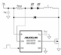 Typical Operating Circuit showing high side sense resistor also