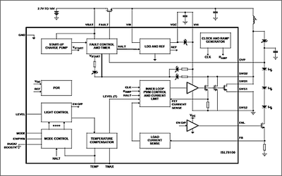 Blockdiagram of Intersil ISL78100.