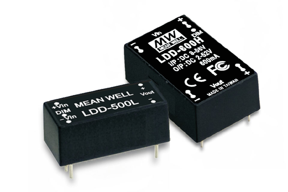 Mean Well's new LDD-L and LDD-H constant current DC/DC buck converters