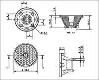 Dimensional drawing of the 4 Colour Mixing Lenses.