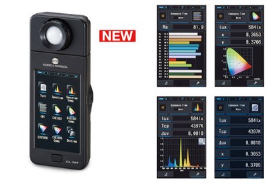 Konica Minolta's new CL-70F CRI Illuminance Meter provides easy measurement and display of CRI, CCT, chromaticity, spectral information and gives a quick overview of all relevant values