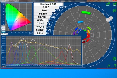 Screenshot of Labsphere´s CCS-1000 system SW interface