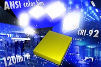 Toshiba's new high-output white LEDs are housed in a 0.65 mm thick package and provide an efficiencyup to 120 lm/W