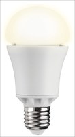 The warm white 60W equivalent 10W LED retrofit bulb saves about 83 percent of energy costs.