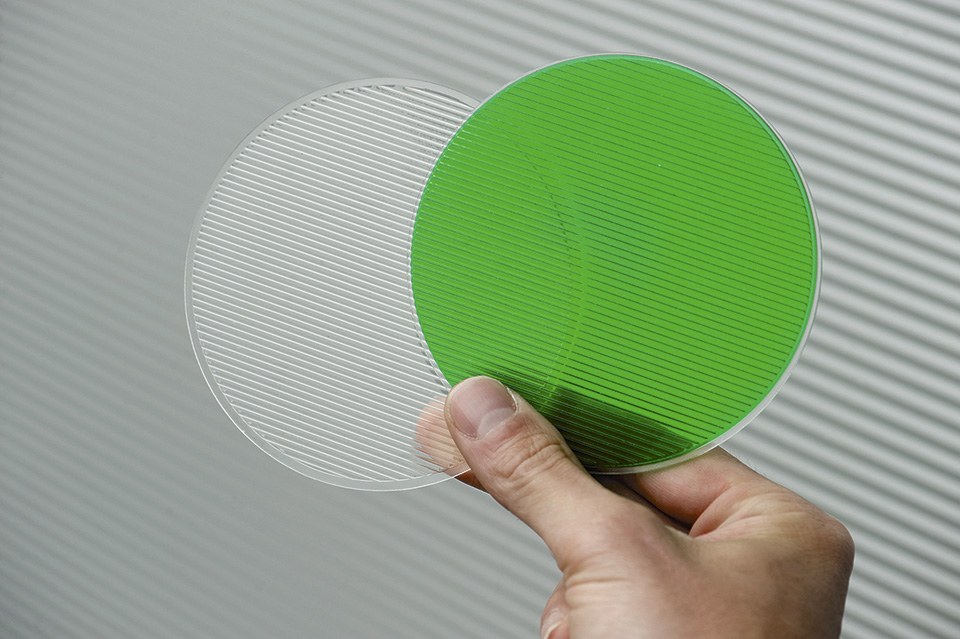 Figure 9: Example of a green color filter integrated into one single prism lens part