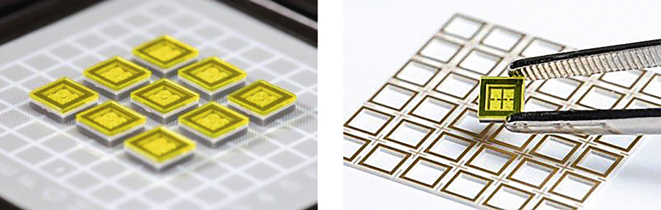 Figure 9: Hermetic high-power 4×3 W full ceramic white LED in SMT package with 4.2×4×1.5 mm device dimensions