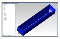 Complex reflector with 11 LEDs as modeled in TracePro